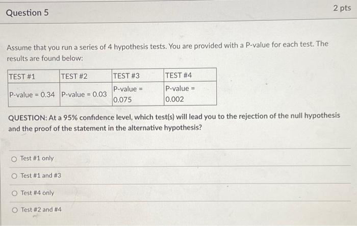 Solved Question 4 2 pts Assume that you run a series of 4 | Chegg.com