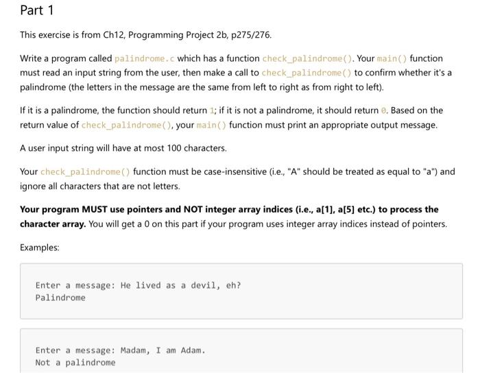 Solved Part 1 This Exercise Is From Ch12, Programming | Chegg.com