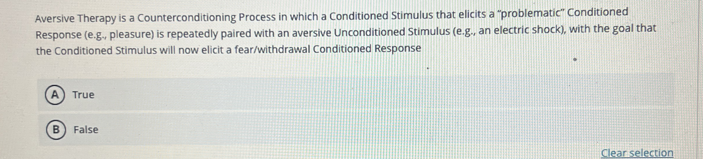 High Quality SOLUTION Aversive Therapy is a Counterconditioning Process ...