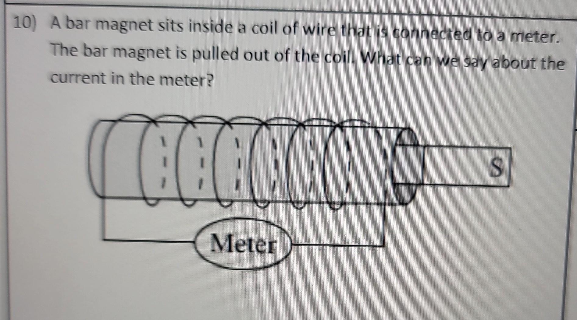 Solved 0) A bar sits inside a coil of wire that is