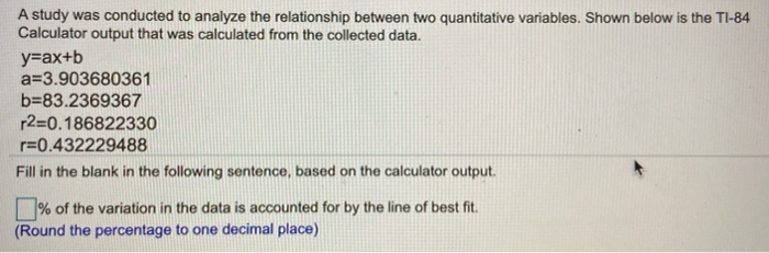 Solved A study was conducted to analyze the relationship | Chegg.com