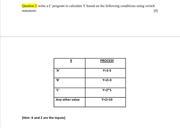 Solved Question 2: write a C program to calculate y based on | Chegg.com