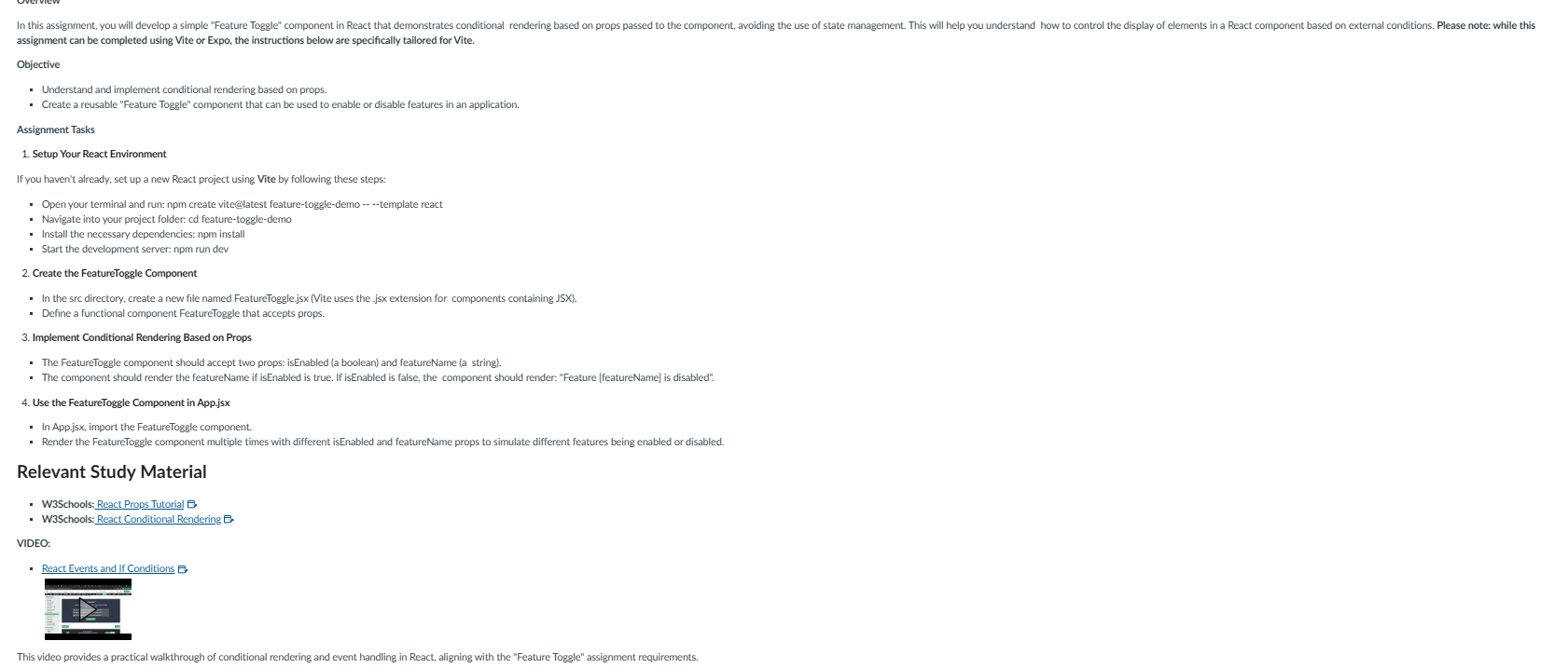 Solved assignment can be completed using Vite or Expo, the | Chegg.com