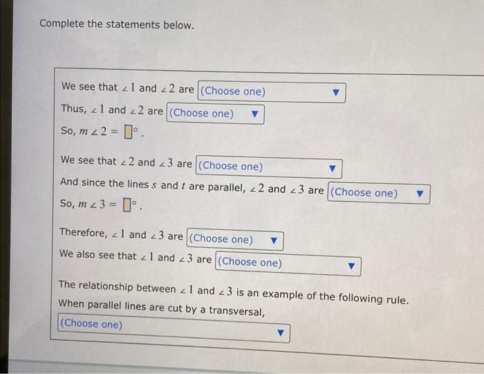 Solved Two Parallel Lines, S And T, Are Cut By The | Chegg.com