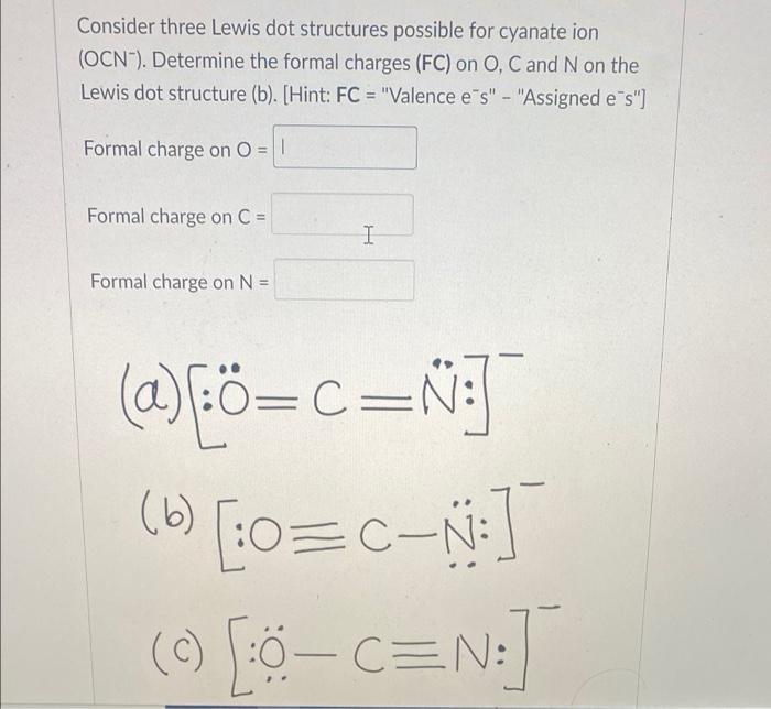 Solved Consider three Lewis dot structures possible for | Chegg.com