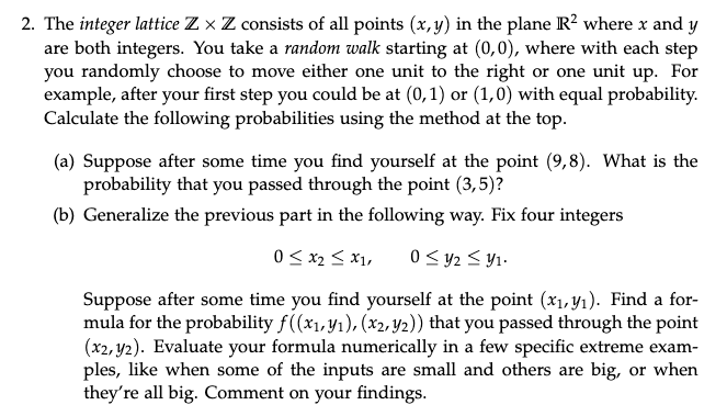 Solved The integer lattice Z×Z ﻿consists of all points (x,y) | Chegg.com