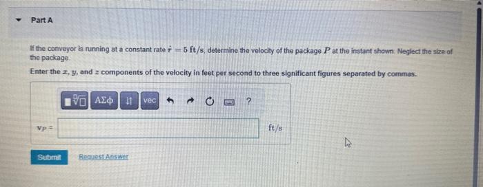 Solved \r\n\r\nDetermine the acceleration of the package \\( | Chegg.com