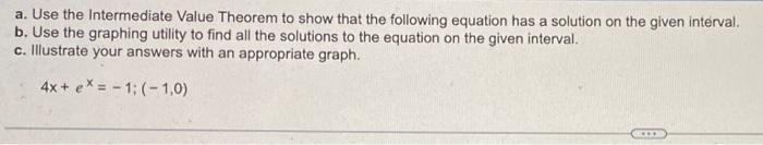 Solved a. Use the Intermediate Value Theorem to show that | Chegg.com