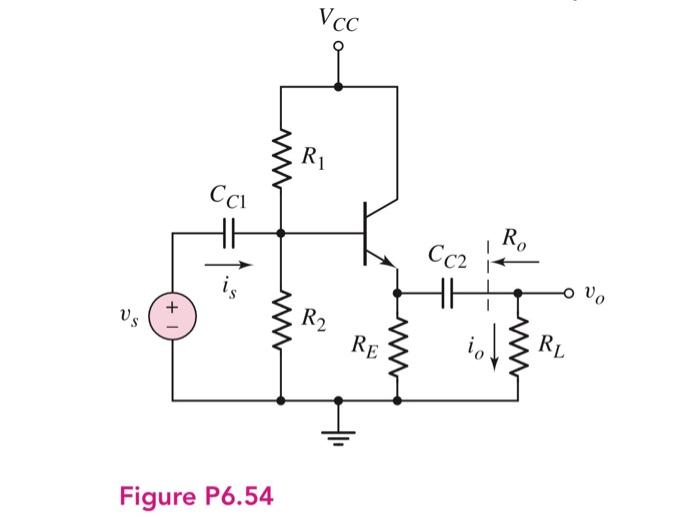 Solved d6.56 (a) for the emitter-follower circuit in figure | Chegg.com