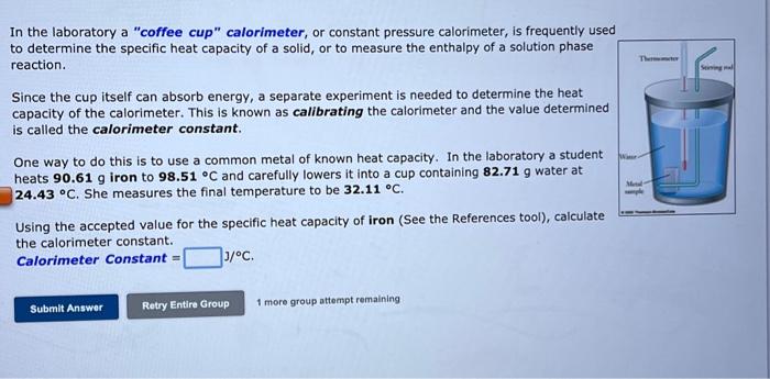 constant pressure calorimeter experiment