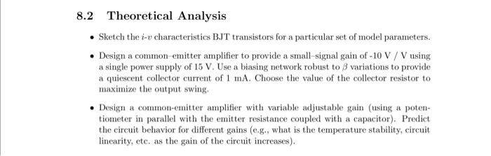 Solved 8.2 Theoretical Analysis - Sketch The I-v | Chegg.com