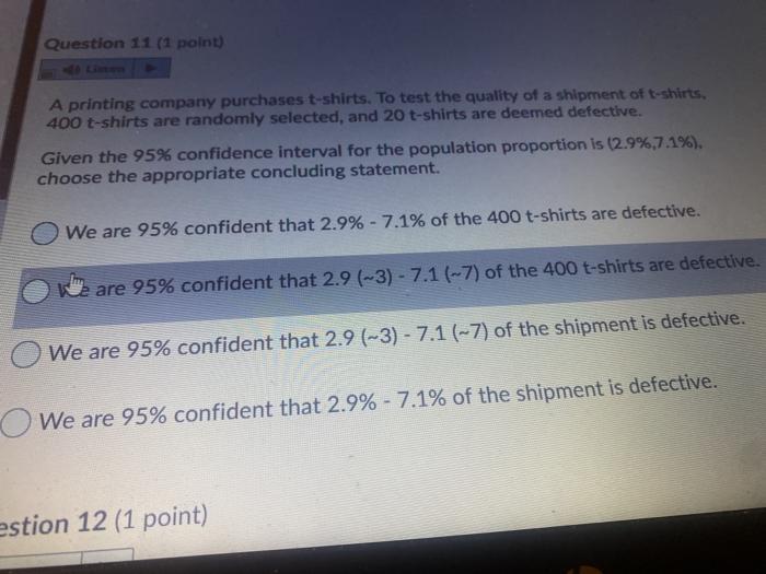 Solved Question 10 (1 point) Saved A random sample of 90 | Chegg.com