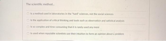 Solved The scientific method... Is a method used in | Chegg.com