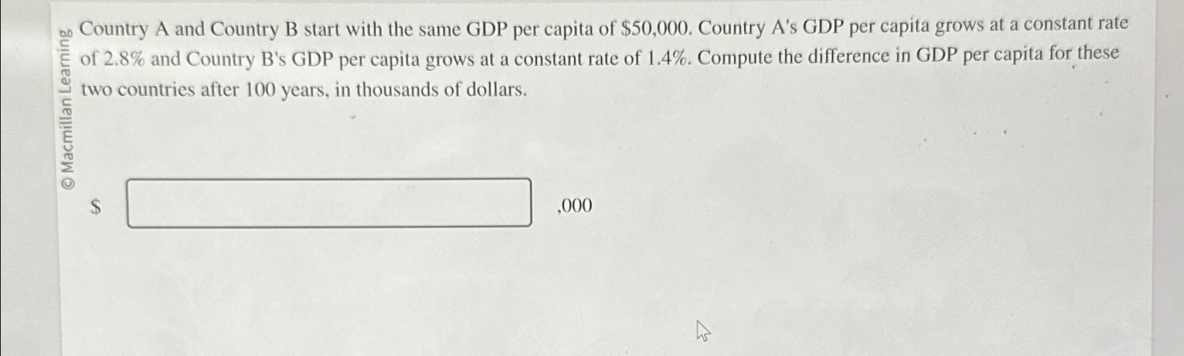 Solved Bo Country A And Country B Start With The Same GDP | Chegg.com