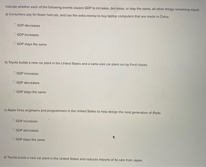 Solved Indicate whether each of the following events causes | Chegg.com