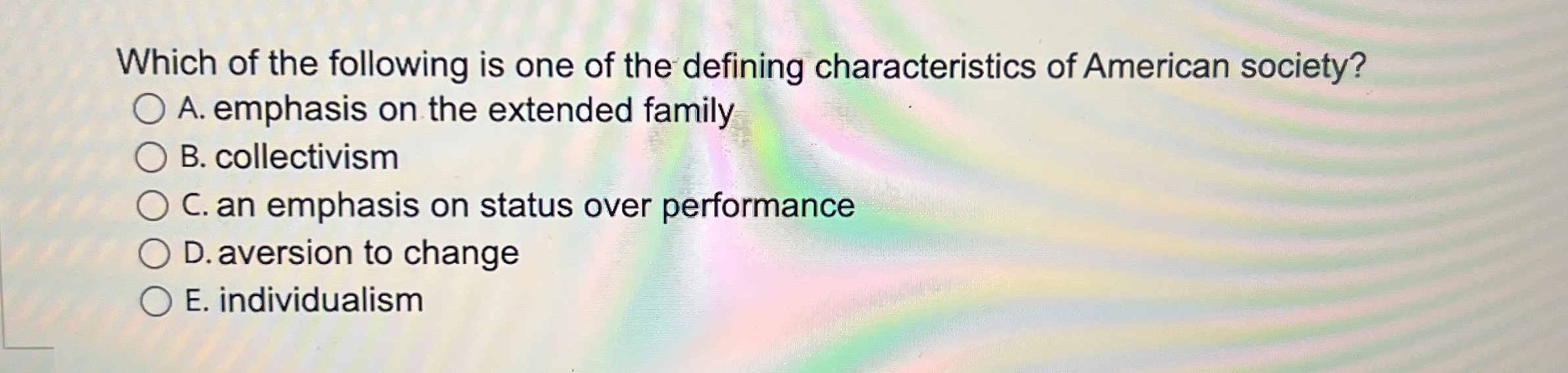 Solved Which of the following is one of the defining | Chegg.com