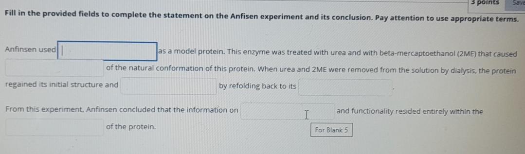 Solved 3 points Fill in the provided fields to complete the | Chegg.com
