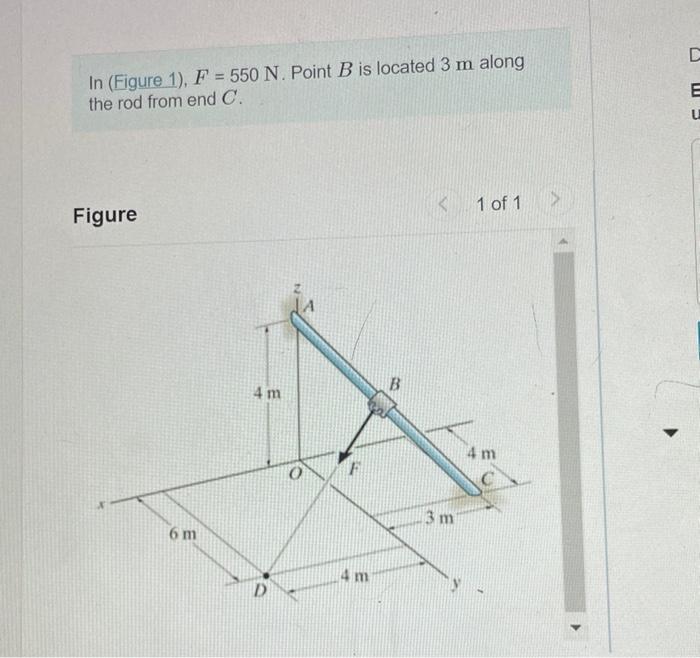 Solved In (Figure 1), F=550 N. Point B Is Located 3 M Along | Chegg.com