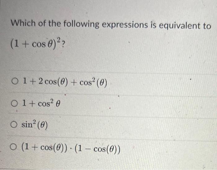 1 cos x 2 theta is equal to