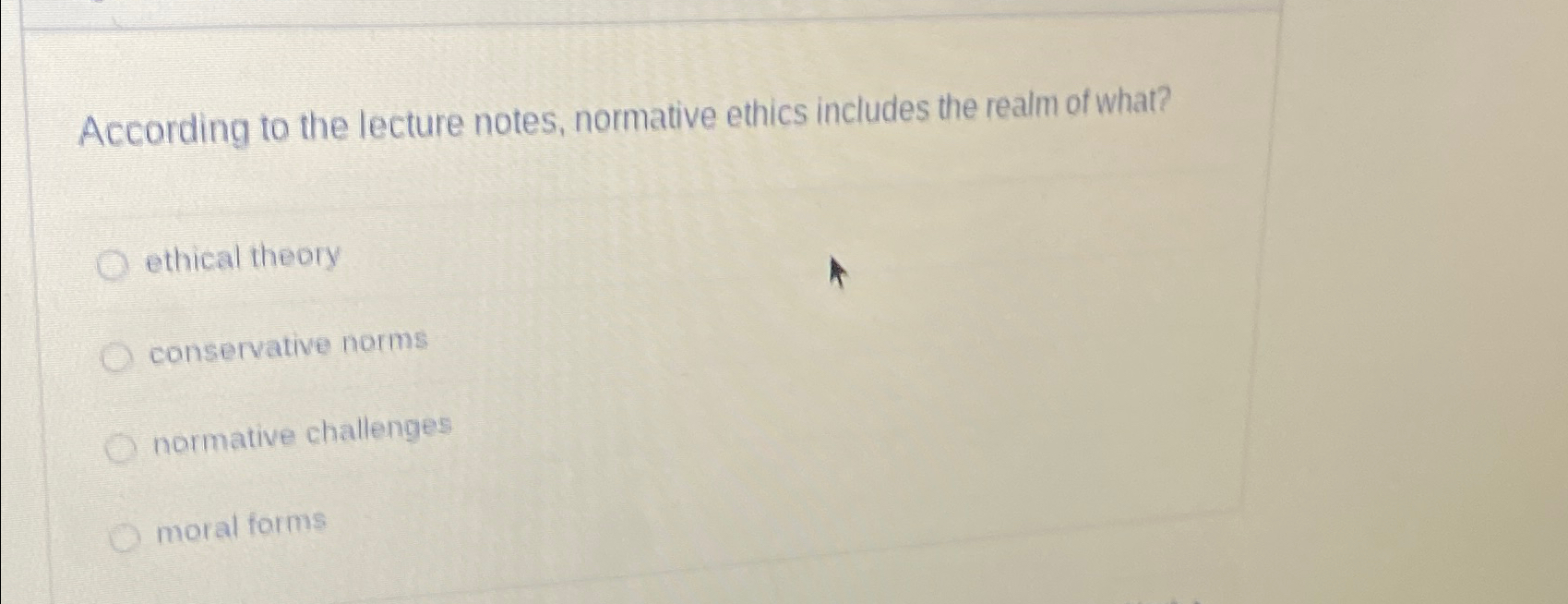 Solved According to the lecture notes, normative ethics | Chegg.com
