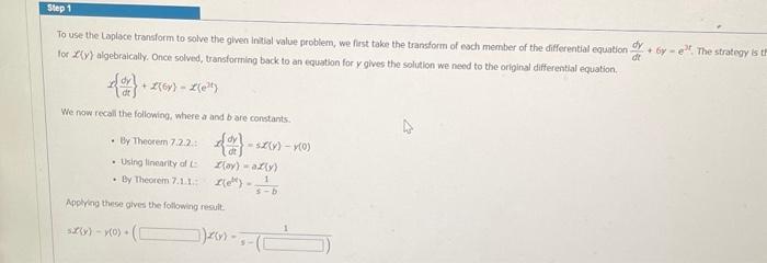 Solved To use the Laplace transform to-solve the given | Chegg.com