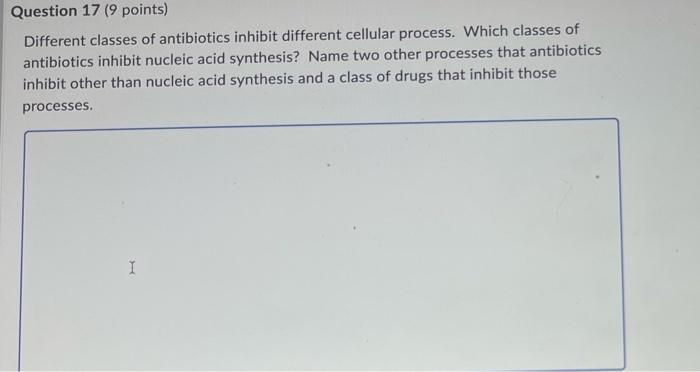 Solved Different classes of antibiotics inhibit different | Chegg.com