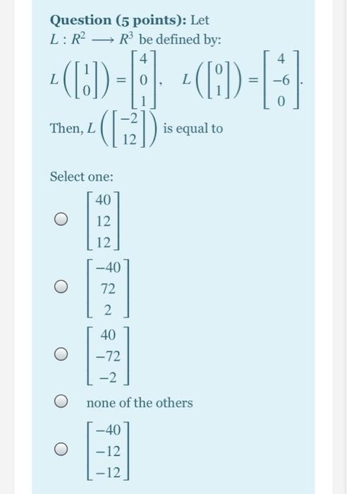 Solved Question (5 points): Which of the following sets is a | Chegg.com