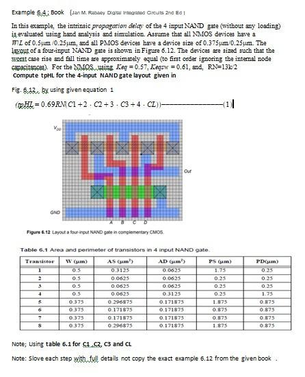 Solved Example 6.4 Book (Jan M. Rabey Digital Integrated | Chegg.com