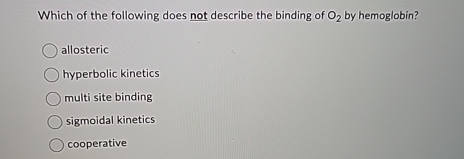 Solved Which of the following does not describe the binding | Chegg.com