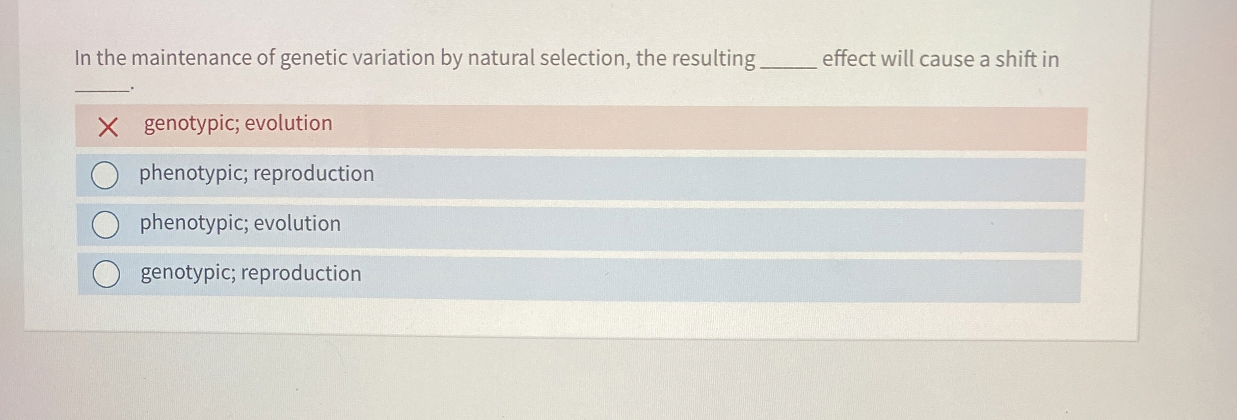 Solved In the maintenance of genetic variation by natural | Chegg.com