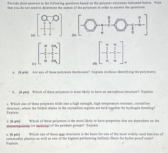 Solved Provide Short Answers To The Following Questions | Chegg.com