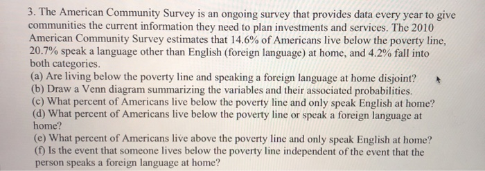 Solved 3. The American Community Survey Is An Ongoing Survey | Chegg.com