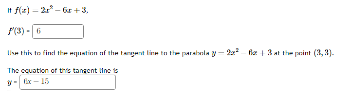 Solved If F X 2x2 6x 3 F 3 Use This To Find The Equation