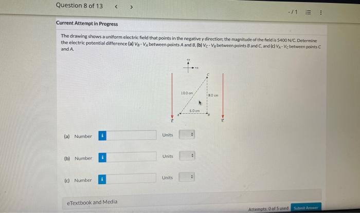 Solved The drawing shows the electric potential as a | Chegg.com