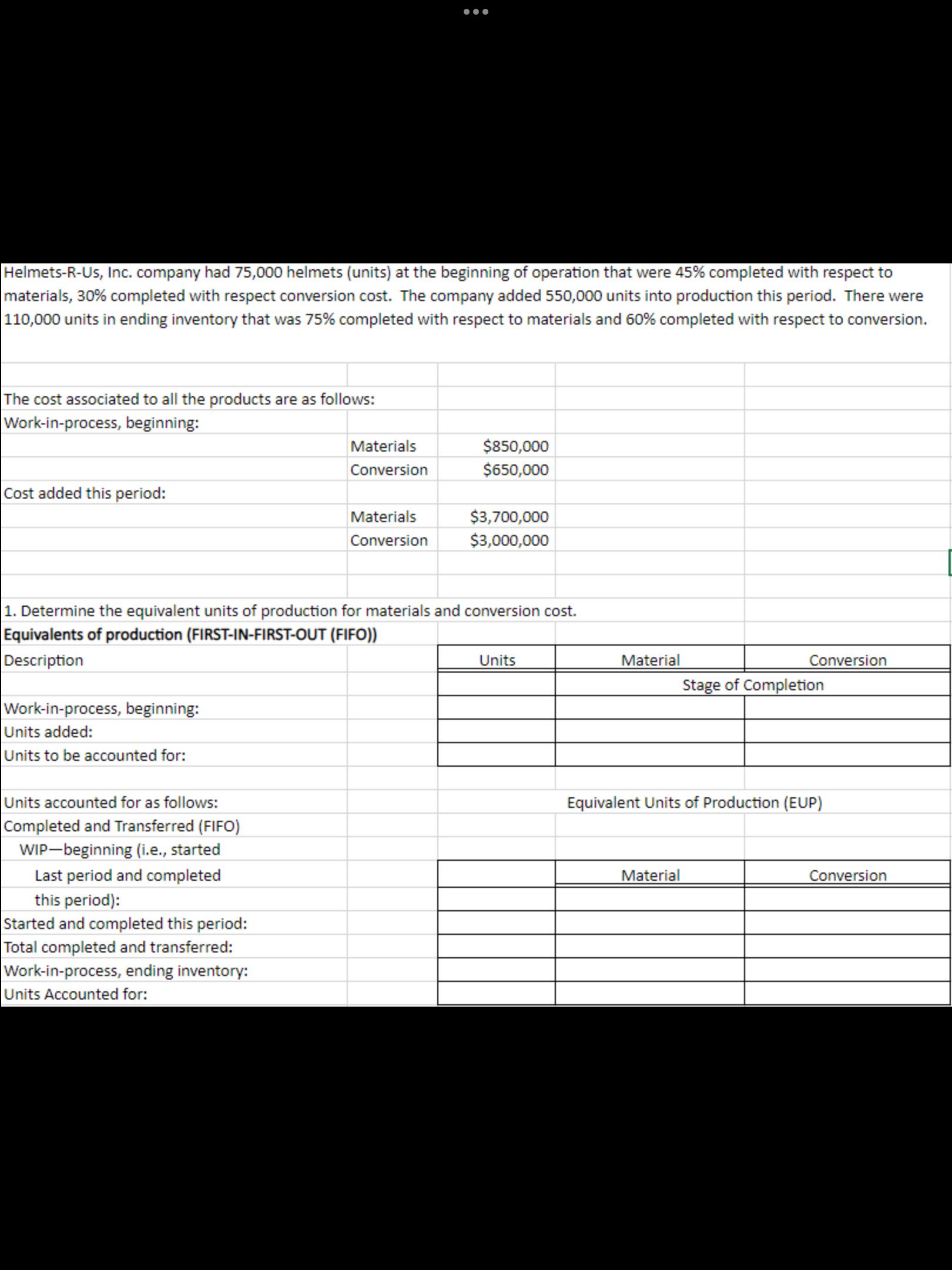 Solved HelmetsRUs, ﻿Inc. company had 75,000 ﻿helmets