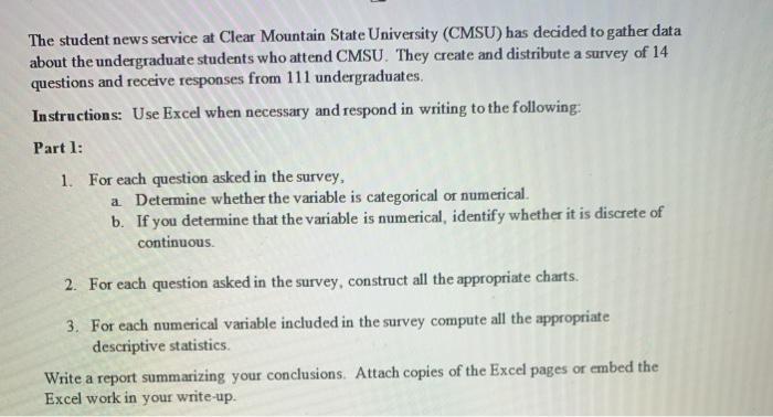 The student news service at Clear Mountain State | Chegg.com