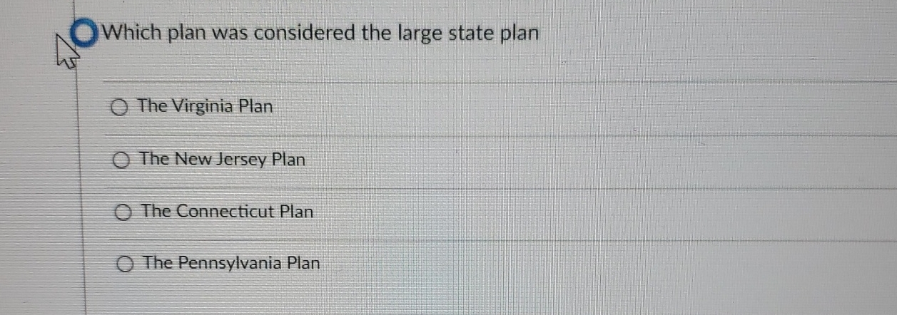 Solved Which plan was considered the large state planThe | Chegg.com