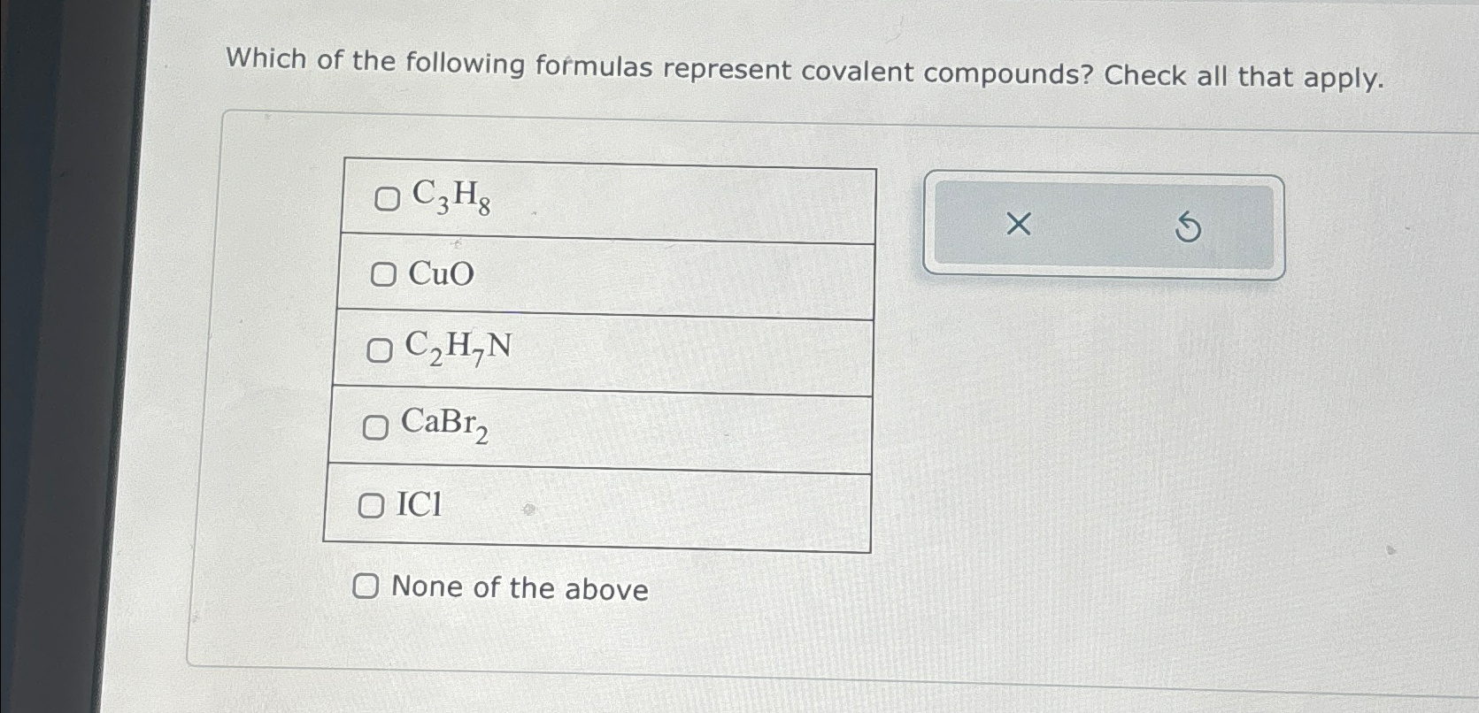 Solved Which of the following formulas represent covalent | Chegg.com
