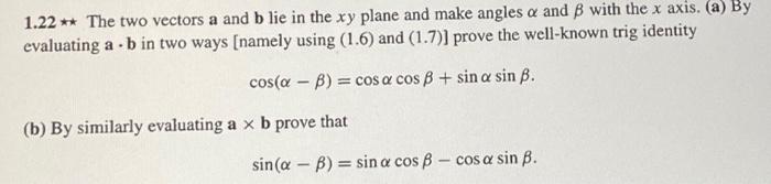 Solved The two vectors a and b lie in the xy plane and make | Chegg.com