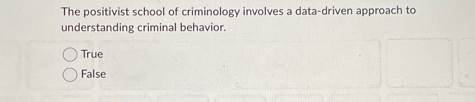 Solved The positivist school of criminology involves a | Chegg.com