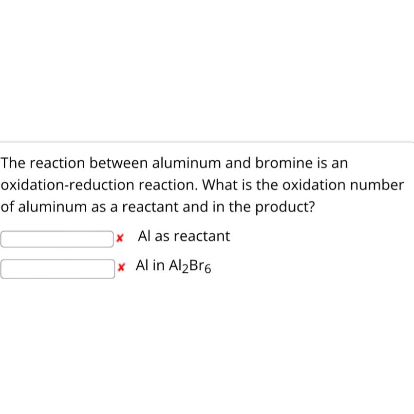 Solved The reaction between aluminum and bromine is an