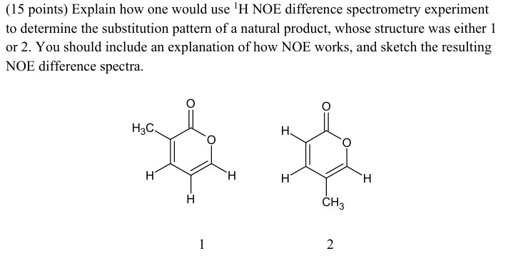 Solved Explain how one would use 1H NOE difference | Chegg.com