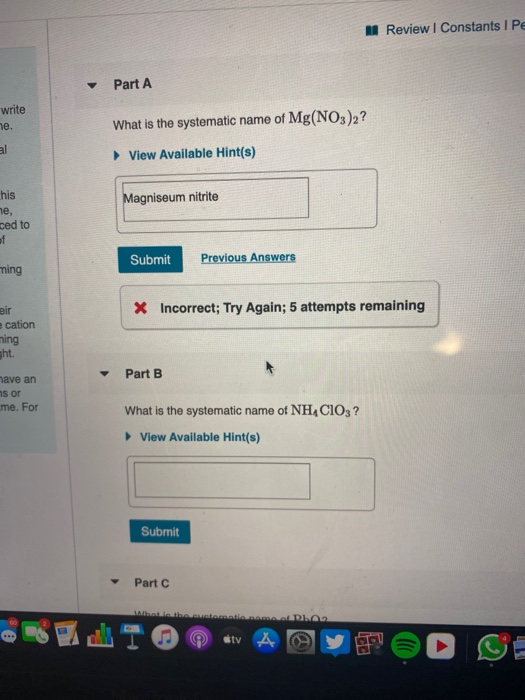 Solved I Review I Constants I Pe Part A write What is the | Chegg.com