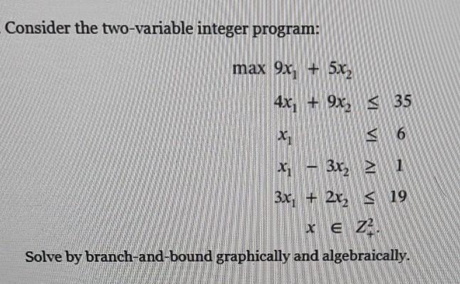 Solved Consider the two-variable integer program: max 9x + | Chegg.com