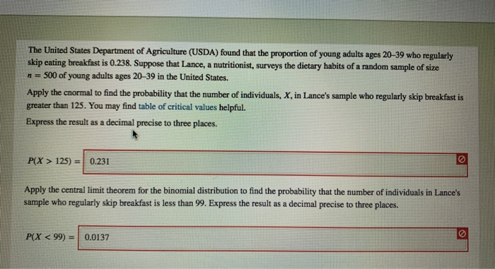 Usda P. Number Examples Solved The United States Department of Agriculture (USDA) | Chegg.com