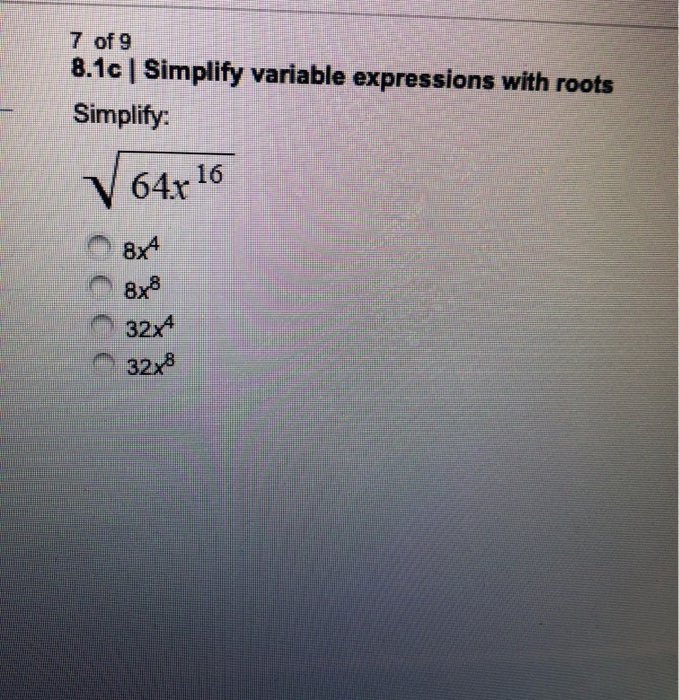 Solved 9 of 9 8.1c | Simplify variable expressions with | Chegg.com