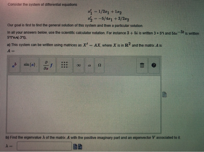 Solved Consider the system of differential equations | Chegg.com