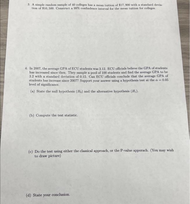 Solved 1. A simple random sample of 110 students at ECU have | Chegg.com