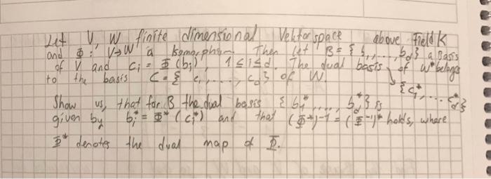 Solved Show That The Basis Dual To B {b∗1, . . . | Chegg.com