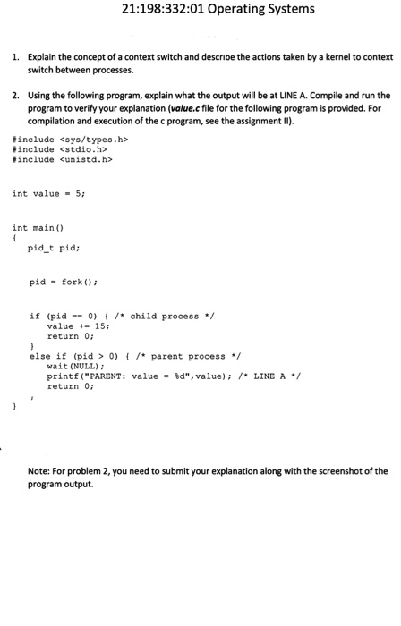Solved 21:198:332:01 Operating Systems 1. Explain the | Chegg.com